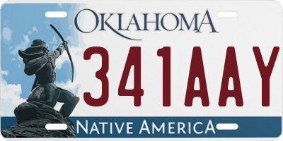 OK license plate 341AAY