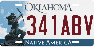 OK license plate 341ABV