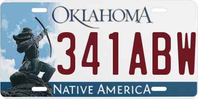 OK license plate 341ABW