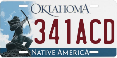 OK license plate 341ACD