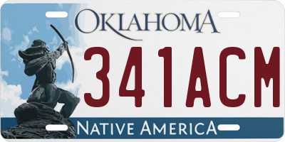 OK license plate 341ACM