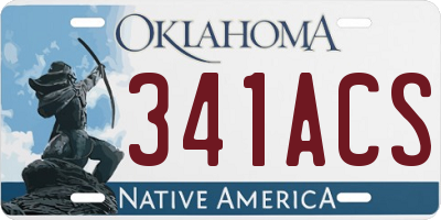 OK license plate 341ACS