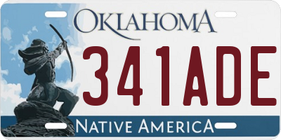 OK license plate 341ADE