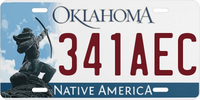 OK license plate 341AEC