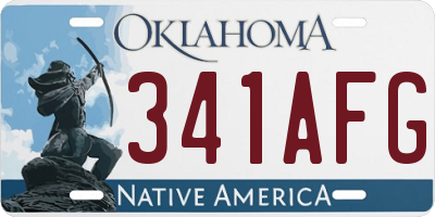 OK license plate 341AFG