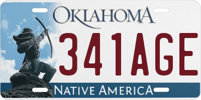 OK license plate 341AGE