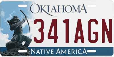 OK license plate 341AGN