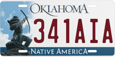 OK license plate 341AIA