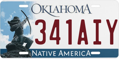OK license plate 341AIY