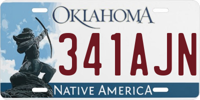 OK license plate 341AJN