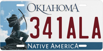OK license plate 341ALA