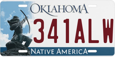 OK license plate 341ALW