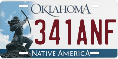 OK license plate 341ANF