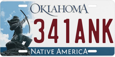 OK license plate 341ANK
