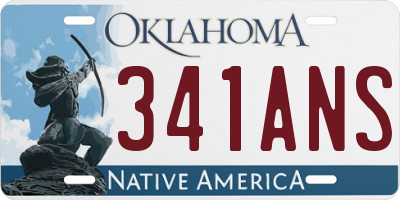 OK license plate 341ANS