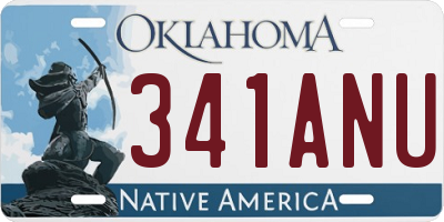 OK license plate 341ANU