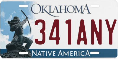 OK license plate 341ANY
