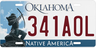 OK license plate 341AOL