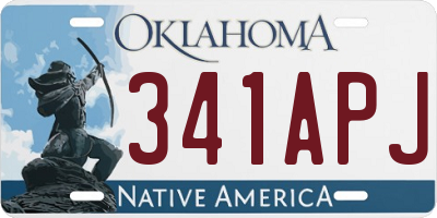 OK license plate 341APJ