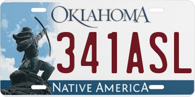 OK license plate 341ASL