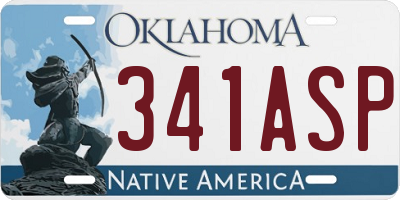 OK license plate 341ASP