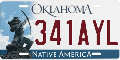 OK license plate 341AYL