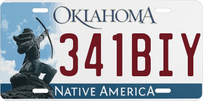 OK license plate 341BIY