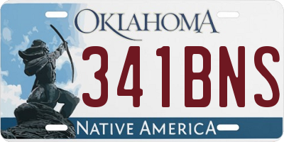 OK license plate 341BNS