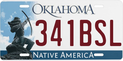 OK license plate 341BSL