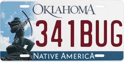 OK license plate 341BUG