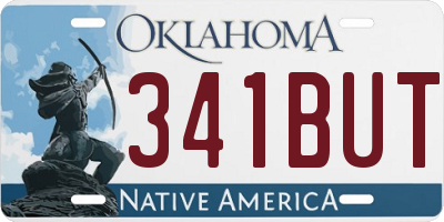 OK license plate 341BUT