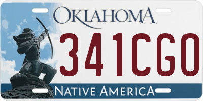OK license plate 341CGO