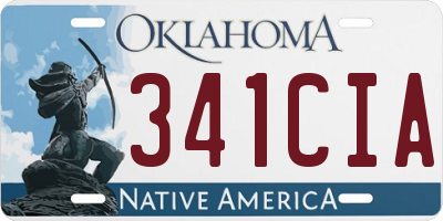 OK license plate 341CIA