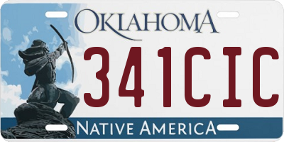 OK license plate 341CIC