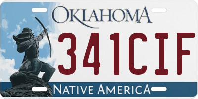 OK license plate 341CIF
