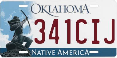 OK license plate 341CIJ