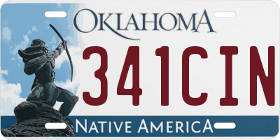 OK license plate 341CIN