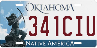 OK license plate 341CIU