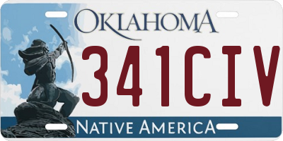 OK license plate 341CIV