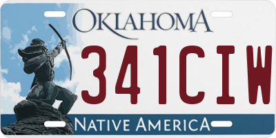 OK license plate 341CIW