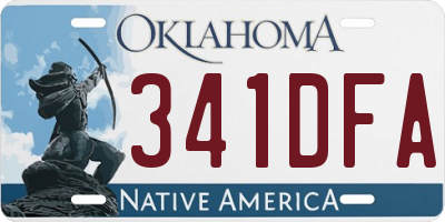 OK license plate 341DFA