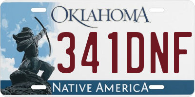 OK license plate 341DNF