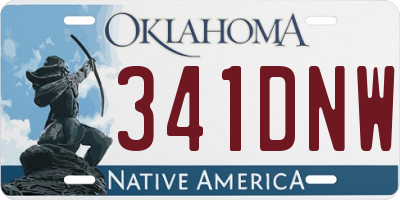 OK license plate 341DNW