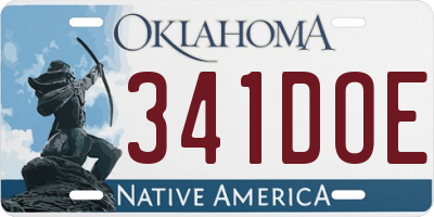 OK license plate 341DOE