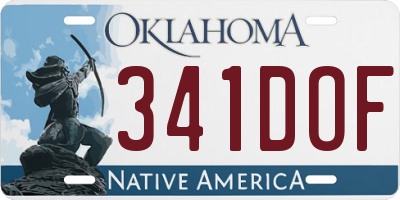 OK license plate 341DOF