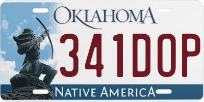 OK license plate 341DOP