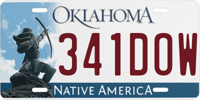 OK license plate 341DOW
