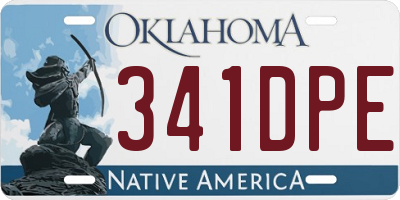 OK license plate 341DPE