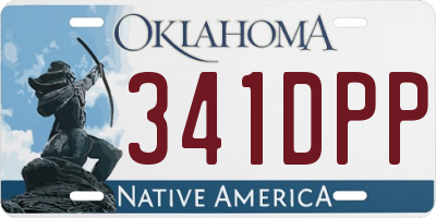 OK license plate 341DPP
