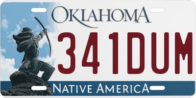 OK license plate 341DUM
